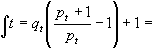 qt*(((pt+1)/pt)-1)+1 = 